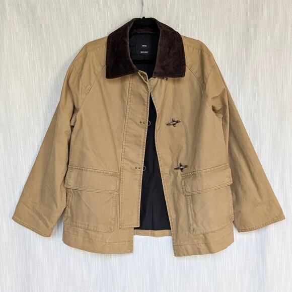 Mango MNG Fire Jacket Womens S Brown Pockets Parka Coat Long Sleeve Cotton - Picture 2 of 10